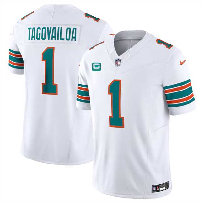 Men & Women & Youth Miami Dolphins #1 Tua Tagovailoa White F.U.S.E Alternate With 3-Star C Patch Vapor Limited Stitched Jersey->miami dolphins->NFL Jersey